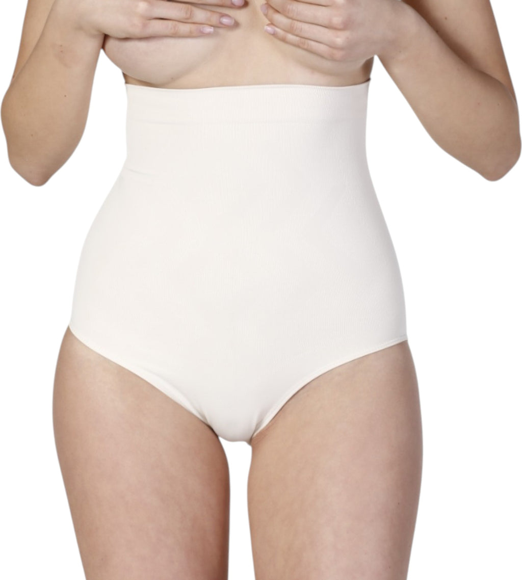 Miederslip mit hoher Taille und Silikonbund, figurformend, nahtlos, rutschfest
