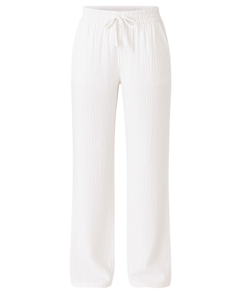 Palazzohose MusselinDamen Sommerhose 100 % Baumwolle, elastischer Bund