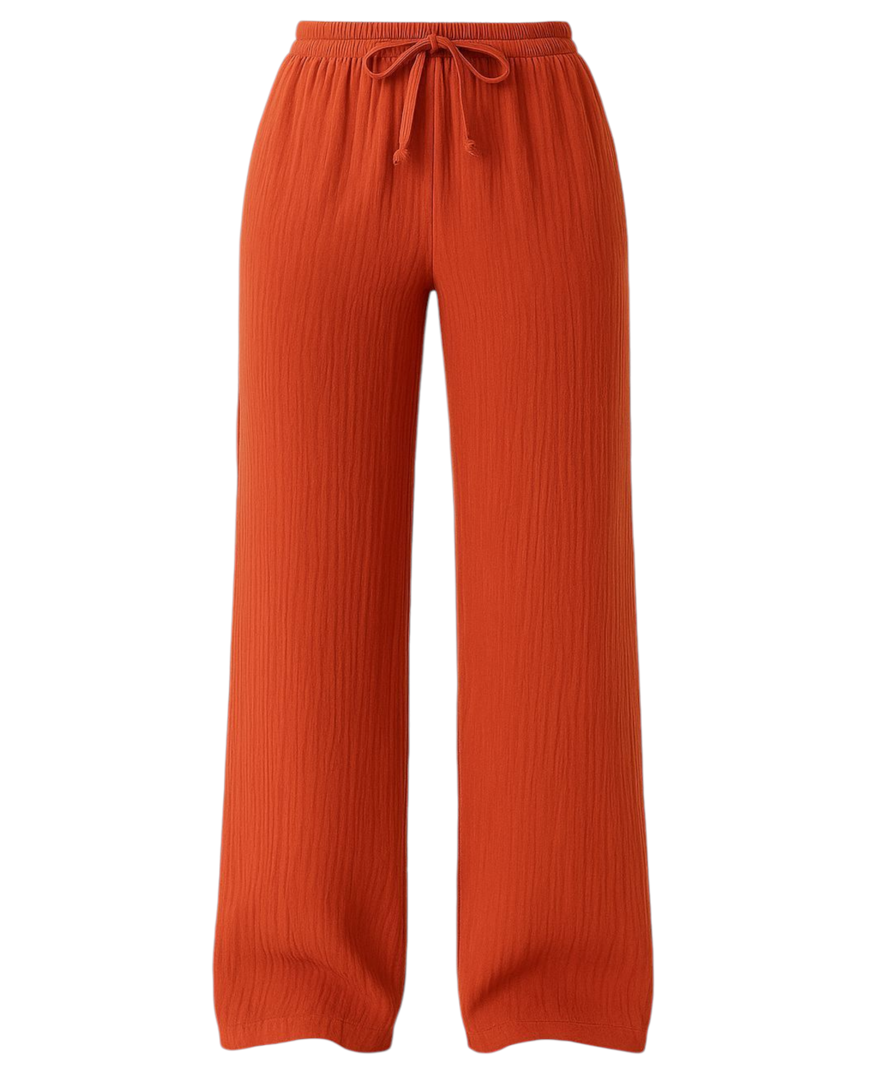 Palazzohose MusselinDamen Sommerhose 100 % Baumwolle, elastischer Bund