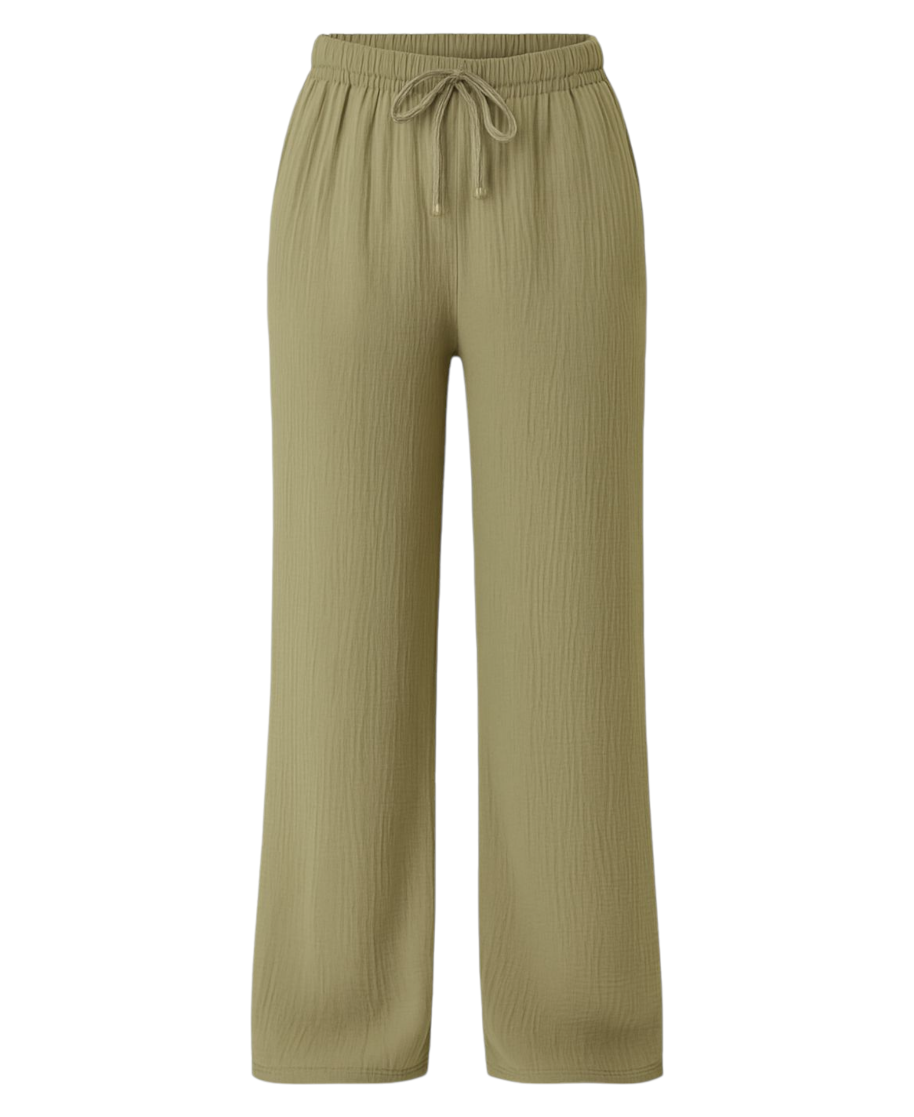 Palazzohose MusselinDamen Sommerhose 100 % Baumwolle, elastischer Bund